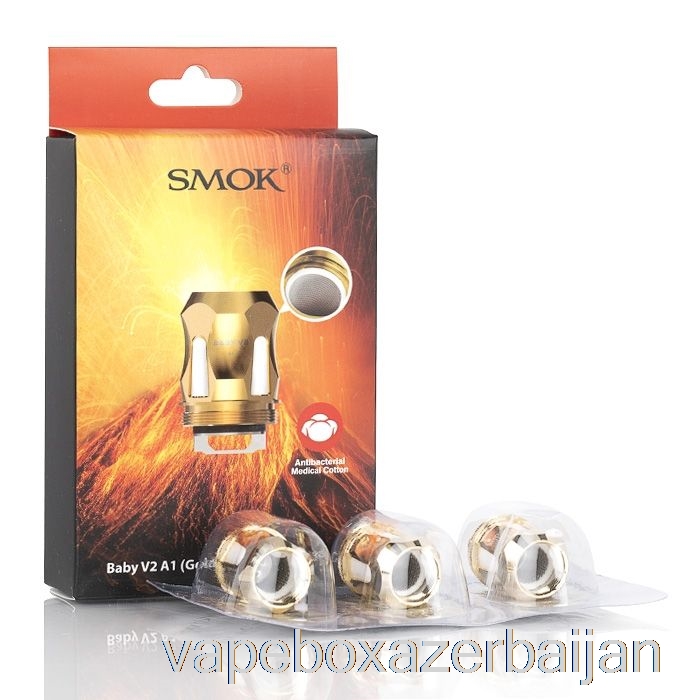 E-Juice Vape SMOK TFV8 Baby V2 Replacement Coils 0.17ohm Baby V2 A1 Single Coils (Gold)